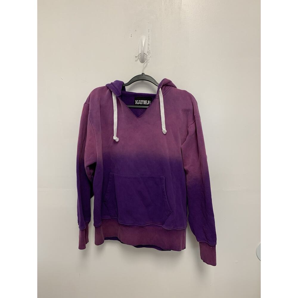 Katie J NYC Ombré V Neck Hoodie Small